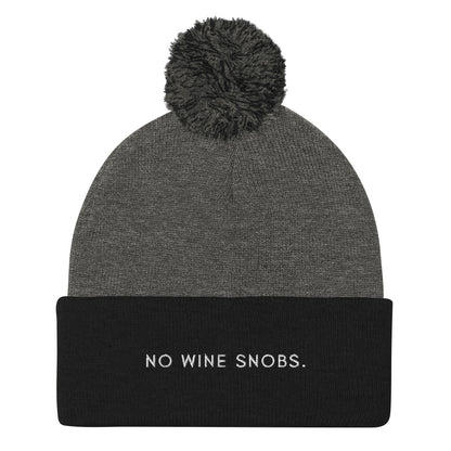 No Wine Snobs Pom-Pom Beanie