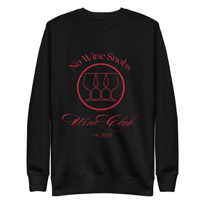 No Wine Snobs Wine Club Sweatshirt - Red Print